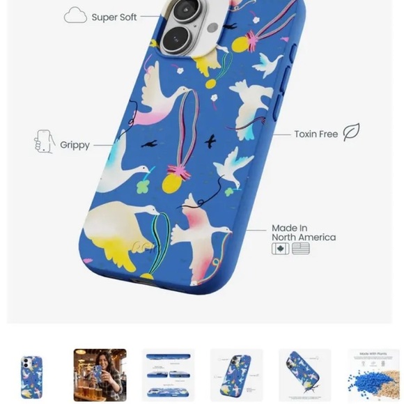 Blue Bird Pattern Phone Case - Picture 4 of 4